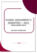 TLI4801 ASSIGNMENT 2 SEMESTER 1 - 2023 (646110)