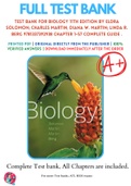 Test Bank For Biology 11th Edition By Eldra Solomon; Charles Martin; Diana W. Martin; Linda R. Berg 9781337392938 Chapter 1-57 Complete Guide .