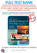 Test Bank For LeMone and Burke's Medical-Surgical Nursing: Clinical Reasoning in Patient Care 7th Edition By Paula Gubrud, Margaret Carno , Gerene Bauldoff RN PhD FAAN 9780134868189 All Chapters .