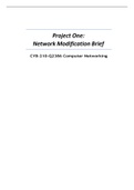 CYB-210-Q2386 Computer Networking/ Project One: Network Modification Brief