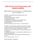 QMA Practice Test| 214 questions| with complete solutions| everything you need!!!!