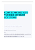 CCHP EXAM 2023 100%  VERIFIED CORRECT  SOLUTIONS