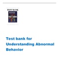 Test bank for  Understanding Abnormal  Behavior