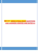 NR 511 WEEK 8 FINAL EXAM QUESTIONS AND ANSWERS VERIFIED AND RATED A+