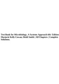 Test Bank for Microbiology, A Systems Approach 6th Edition Marjorie Kelly Cowan, Heidi Smith | All Chapters | Complete Solutions.