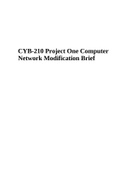 CYB-210 Project One Computer Network Modification Brief