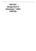 IOP1501 Assignment 2 Semester 1 2023, 780783(Unique Number)