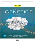 COMPLETE - Elaborated Test Bank for Concepts of Genetics 12Ed.by William Klug, Michael Cummings, Charlotte Spencer, Michael Palladino & Darrell Killian. ALL Chapters(1-26) Included|345 Pages| 