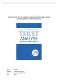 Samenvatting Tekstanalyse: functionele analyse, genreanalyse en coherentieanalyse