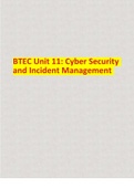 BTEC Unit 11: Cyber Security and Incident Management  COMPLETE 2023