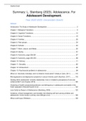 Complete samenvatting van ALLE literatuur en colleges voor Adolescent Development van de UU