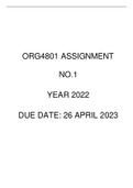 ORG4801 ASSIGNMENT 1 YEAR 2023 SUGGESTED SOLUTIONS (DUE DATE: 26 APRIL 2023)