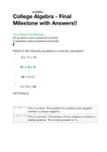 Exam (elaborations) College Algebra - Final Milestone with Answers