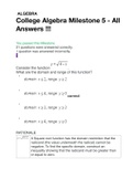 Exam (elaborations) Sophia Milestone 5 College Algebra with correct answers.