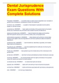 Dental Jurisprudence Exam Questions With Complete Solutions 