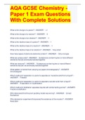 AQA GCSE Chemistry - Paper 1 Exam Questions With Complete Solutions  