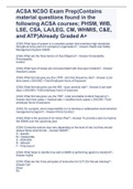 ACSA NCSO Exam Prep(Contains material questions found in the following ACSA courses; PHSM, WIB, LSE, CSA, LA/LEG, CM, WHMIS, C&E, and ATP)Already Graded A+
