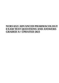 NURS 6521 ADVANCED PHARMACOLOGY EXAM TEST 2023 - QUESTIONS AND ANSWERS GRADED 100% 