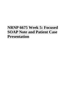 NRNP 6675 Week 5: Focused SOAP Note, Patient Case Presentation