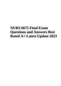 NURS 6675 Final Exam - Questions and Answers Graded A+ 2023