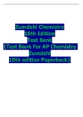 Zumdahl Chemistry 10th Edition Test Bank {Test Bank For AP Chemistry Zumdahl 10th edition Paperback}