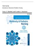 Test Bank - Introductory Maternity and Pediatric Nursing, 5th Edition (Hatfield, 2022), Chapter 1-42 | All Chapters