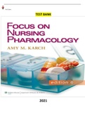 COMPLETE - Elaborated Test Bank for Focus on Nursing Pharmacology, 6Ed.by Amy Karch & R. N. Lynn-Pamela  .ALL Chapters (1-48)included with 846 pages of questions.