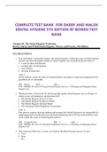 COMPLETE TEST BANK FOR DARBY AND WALSH DENTAL HYGIENE 5TH EDITION BY BOWEN TEST BANK
