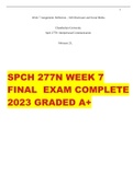 SPCH 277N WEEK 7 FINAL EXAM COMPLETE 2023 GRADED A+