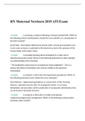 RN Maternal Newborn 2019 ATI Exam