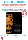Test Bank For Classical Mythology 11th Edition By Mark Morford; Robert J. Lenardon; Michael Sham 9780190851644 Chapter 1-26 Complete Guide .
