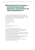 HESI OB Maternity Version 1 (V1) Exit Exam (All 55 Questions and Answers) TB 2023 Guaranteed A++