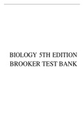 TEST BANK FOR BIOLOGY 5TH EDITION BROOKER