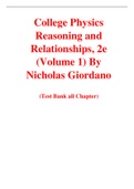 College Physics Reasoning and Relationships, 2e (Volume 1) By Nicholas Giordano (Test Bank)