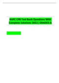 AAPC CPB Test Bank Questions With Complete Solutions 2022| GRADED A