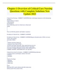 Chapter 1 Overview of Critical Care Nursing Questions with Complete Solutions New  Update 2023