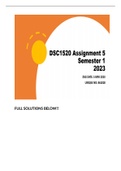 DSC1520 ASSIGNMENT 5 SEMESTER 1 2023 FULL SOLUTIONS DISTINCTION GUARANTEED!! 