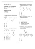 Organic Chemistry : ACS Exams_ACS Organic Final Practice Exam. 70 Questions