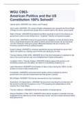 WGU C963- American Politics and the US Constitution 100% Solved!!