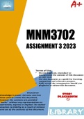 MNM3702 ASSIGNMENT 3 2023