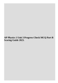 AP Physics 1 Unit 3 Progress Check MCQ Part B Scoring Guide 2023.