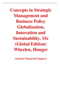 Concepts in Strategic Management and Business Policy Globalization, Innovation and Sustainability, 15e (Global Edition) Wheelen, Hunger (Solution Manual)