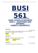 BUSI 561 Legal Issues in Business Quiz 1