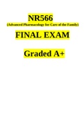 NR566 Final EXAM (Advanced Pharmacology for Care of the Family) FINAL EXAM graded A+