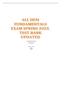ALL HESI FUNDAMENTALS EXAM SPRING 2023. TEST BANK UPDATED