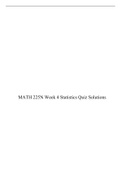 MATH 225N Week 4 Statistics Quiz Solutions, MATH 225N Statistical Reasoning For Health Sciences, Chamberlain College of Nursing.