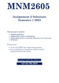 MNM2605 - ASSIGNMENT 2 SOLUTIONS (SEMESTER 01 - 2023)
