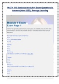 MATH 110 Statistics Module 4 Exam Questions &  Answers(New-2023): Portage Learning