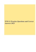 TFM 11 Practice Questions and Correct Answers 2023.