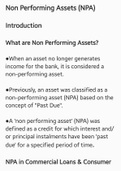 Non Performing Assets (NPA)